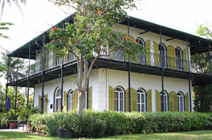 Hemingway House (Ernest Hemingway House & Museum) in Key West Florida, 2006 photo by Andreas Lamecker, courtesy Wikipedia.